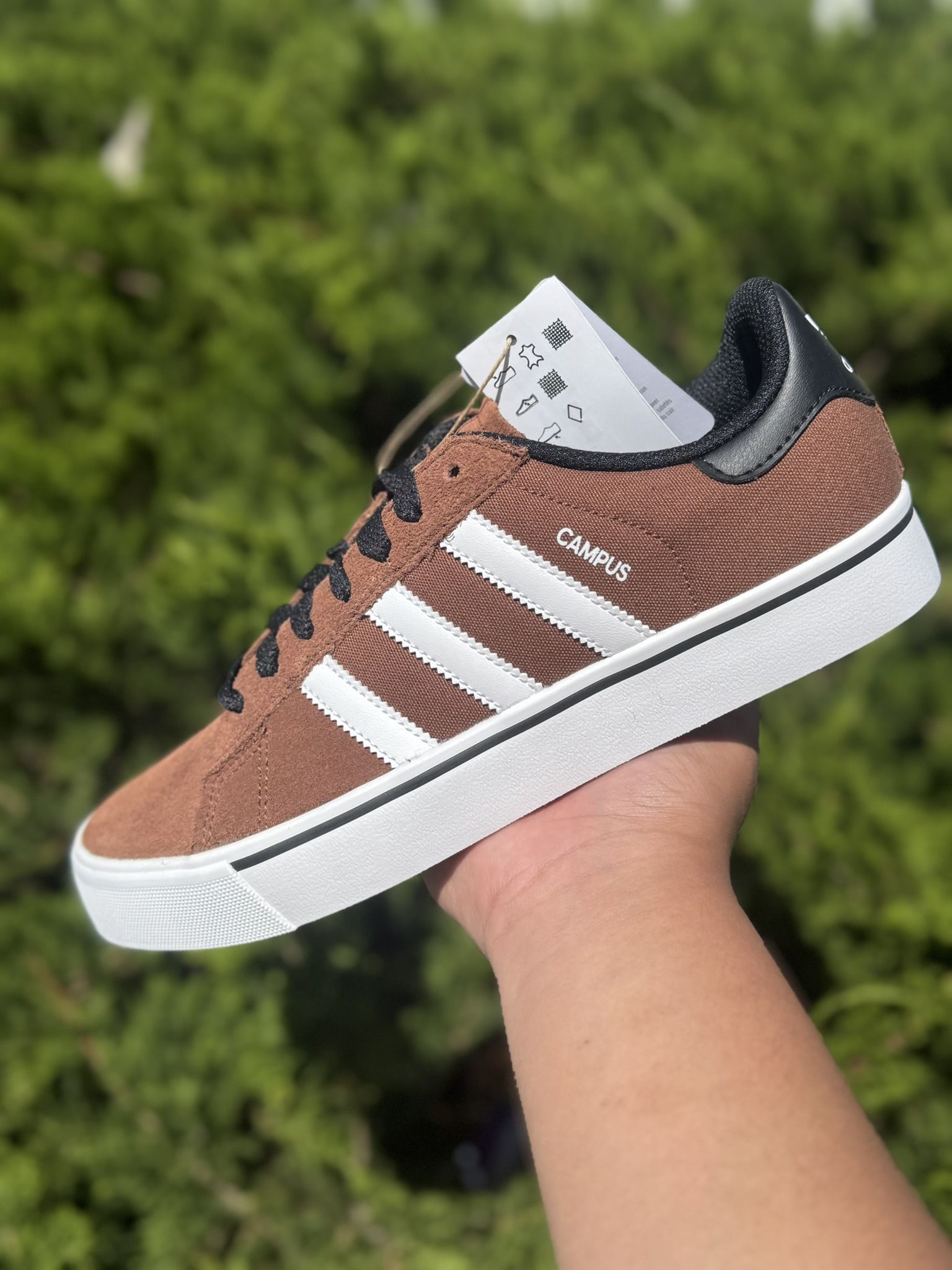 adidas campus brown and white 