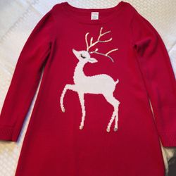 Girls Gymboree Reindeer sweater dress, size 8