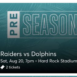 Pre Season Game Raiders Vs Dolphins In Miami