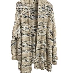 Anthropologie MOTH Cardigan Womens S Petite Cream Oversized Pockets