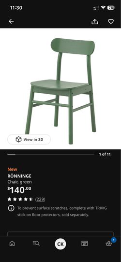 Ikea green wood chair