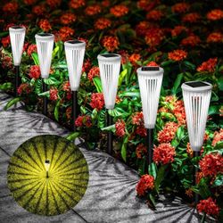 6 Pack Pathway Lights Solar Powered, Bright LED Warm/White Auto On/Off, Walkway Yard Backyard Lawn Outdoor Garden Decor