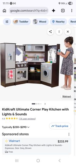 KidKraft Ultimate Corner Play Kitchen with Lights & Sounds