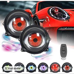 2x 12V LED WiFi Control Devil's Eye Lights Evil Eye Headlight Projector Lights
