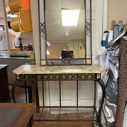 Marble Console W Mirror 