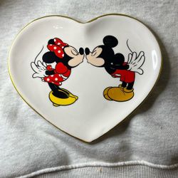 Disney Mickey & Minnie Ceramic Heart Shape Dish