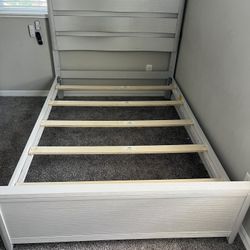 Full Size Bed Frame With Box Spring. No Mattress Included 