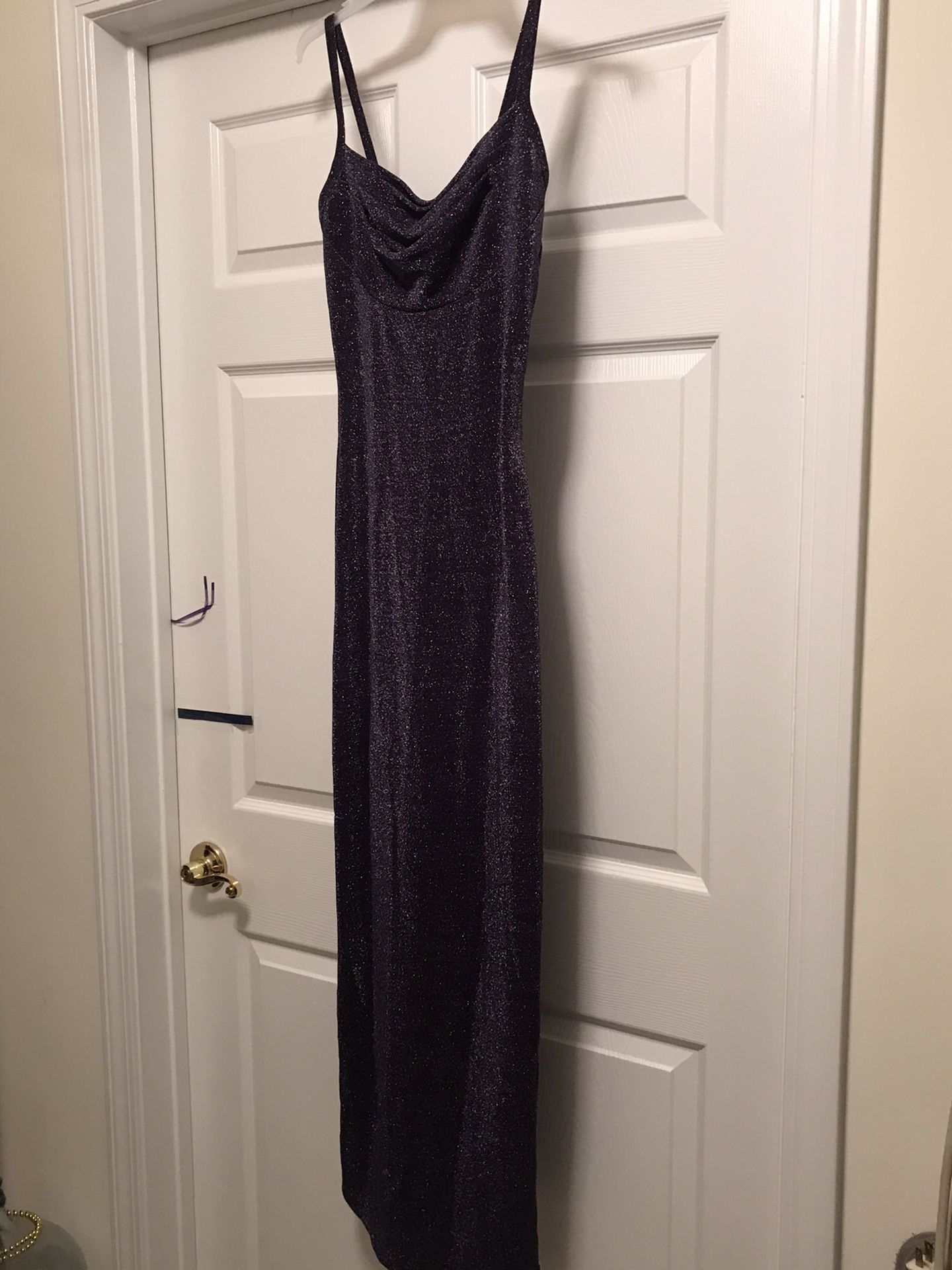 Purple w/ Silver Lurex Long Dress