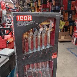 Icon Professional Large Reversible Ratcheting Wrench Set 