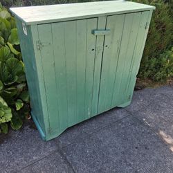 Vintage Plank Wood Cabinet 