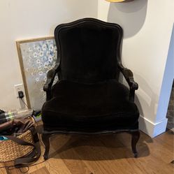 Velvety Black Chair