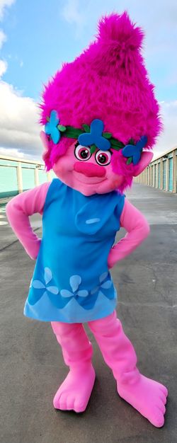 Poppy Troll Mascot Costume Birthday Halloween