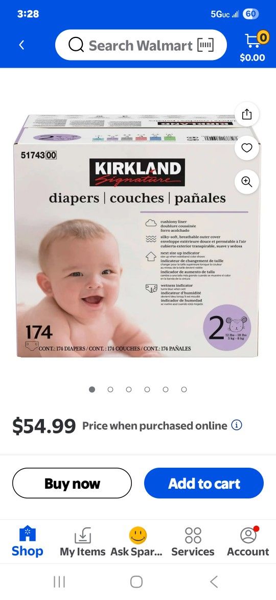 Kirkland Size 2 Diapers. Buy 1 Get 1 Free