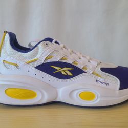 Reebok Solution Mid Iverson GW4377 'White Purple Yellow' BBall Sneaker Size 8M