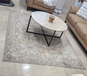 Vintage-Style Area Rug Beige Multicolor
