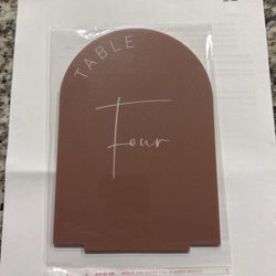 Brown center Piece Table Numbers 1-10