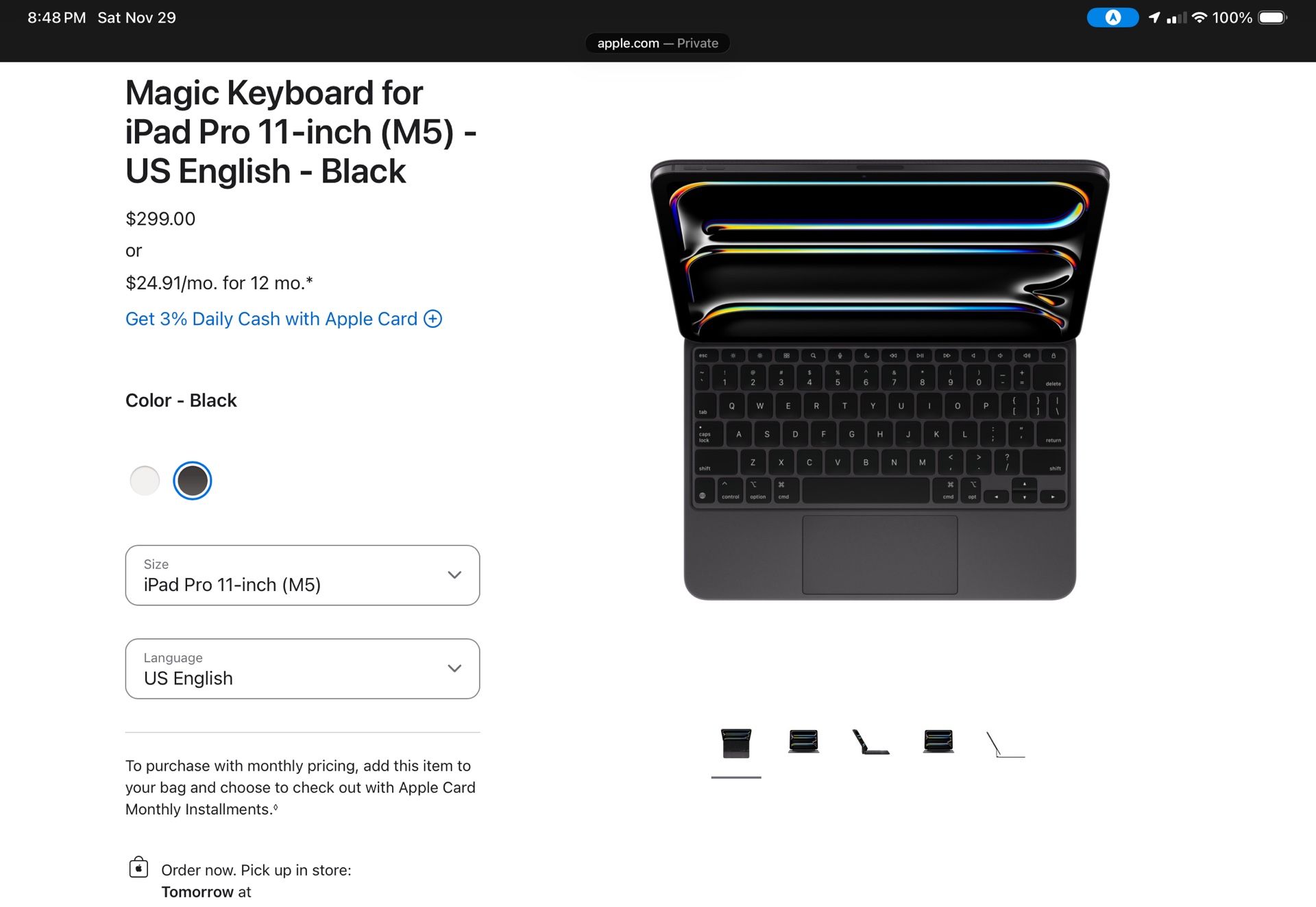 Apple iPad Pro 11-inch Magic Keyboard (M4 or M5 only)