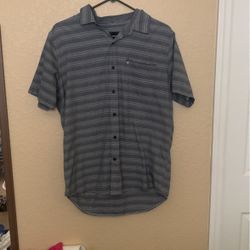 Hurley Button Down With Nike Dri-fit Technology Blue And Gray With Stripes 