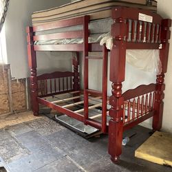 Bunk Beds,brown/red 