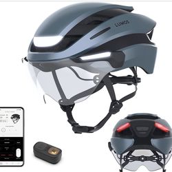 Lumos Ultra E-Bike Smart Helmet | NTA 8776 Certified | Front & Rear LED Lights | Retractable Face Shield | App Controlled | EBike, Scooter, Cycling, B