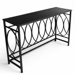 New Geometric Console Table Black with Tinted Glass