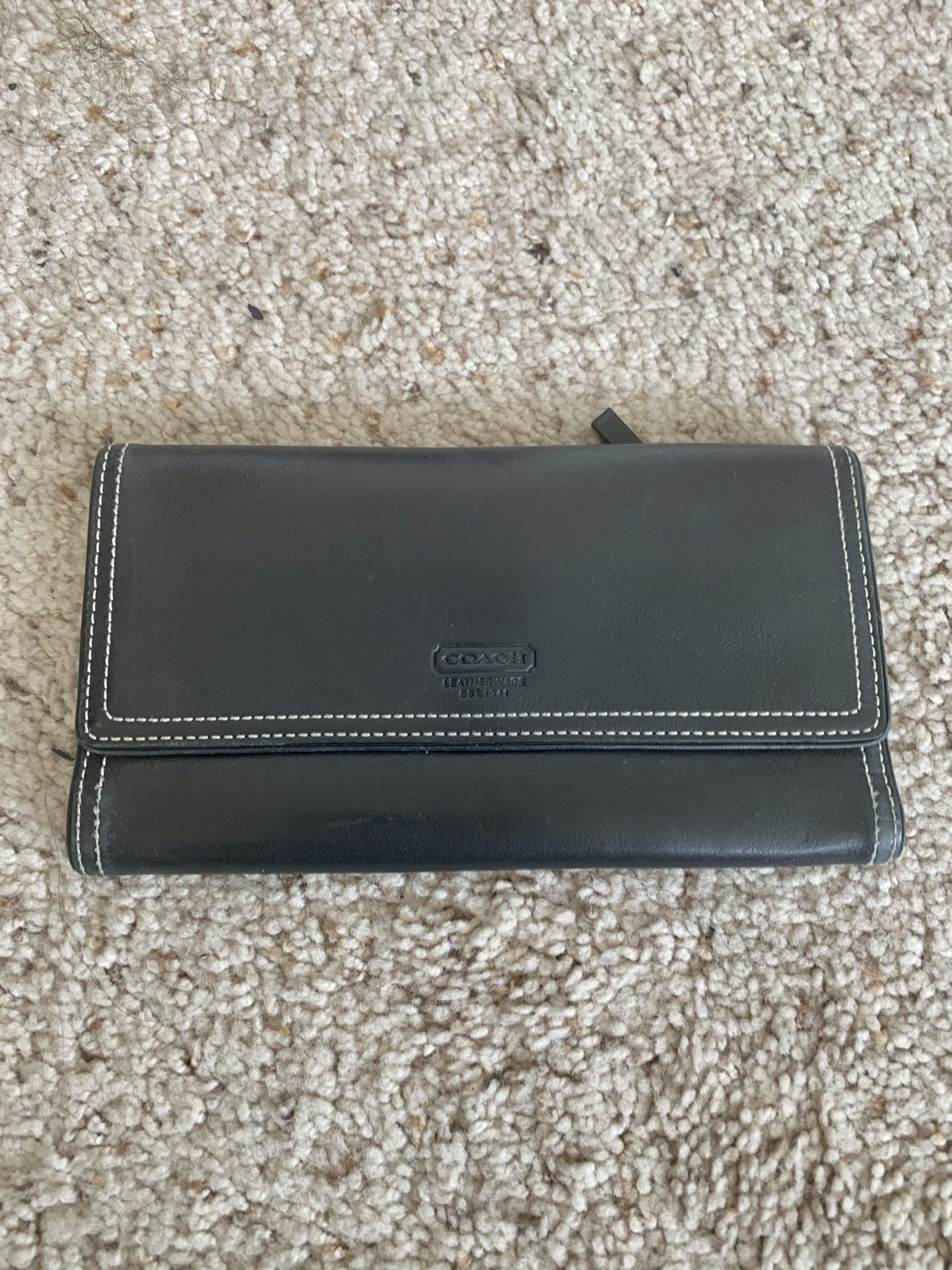Coach Fold Wallet - Black Leather