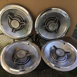 Pontiac 1965 14” Stainless Spinner Hubcaps Set (4).OEM. Lemans,tempest,Bonnv,GTO