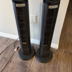 Two Sierra 4speed Standing Fans with Remotes 