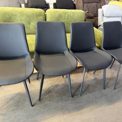 Dining Chairs Set of 4, Mid Century Modern Faux Leather Kitchen & Dining Room Chairs, Comfortable Dinner Chair Kitchen Chairs for Restaurant Living Ro