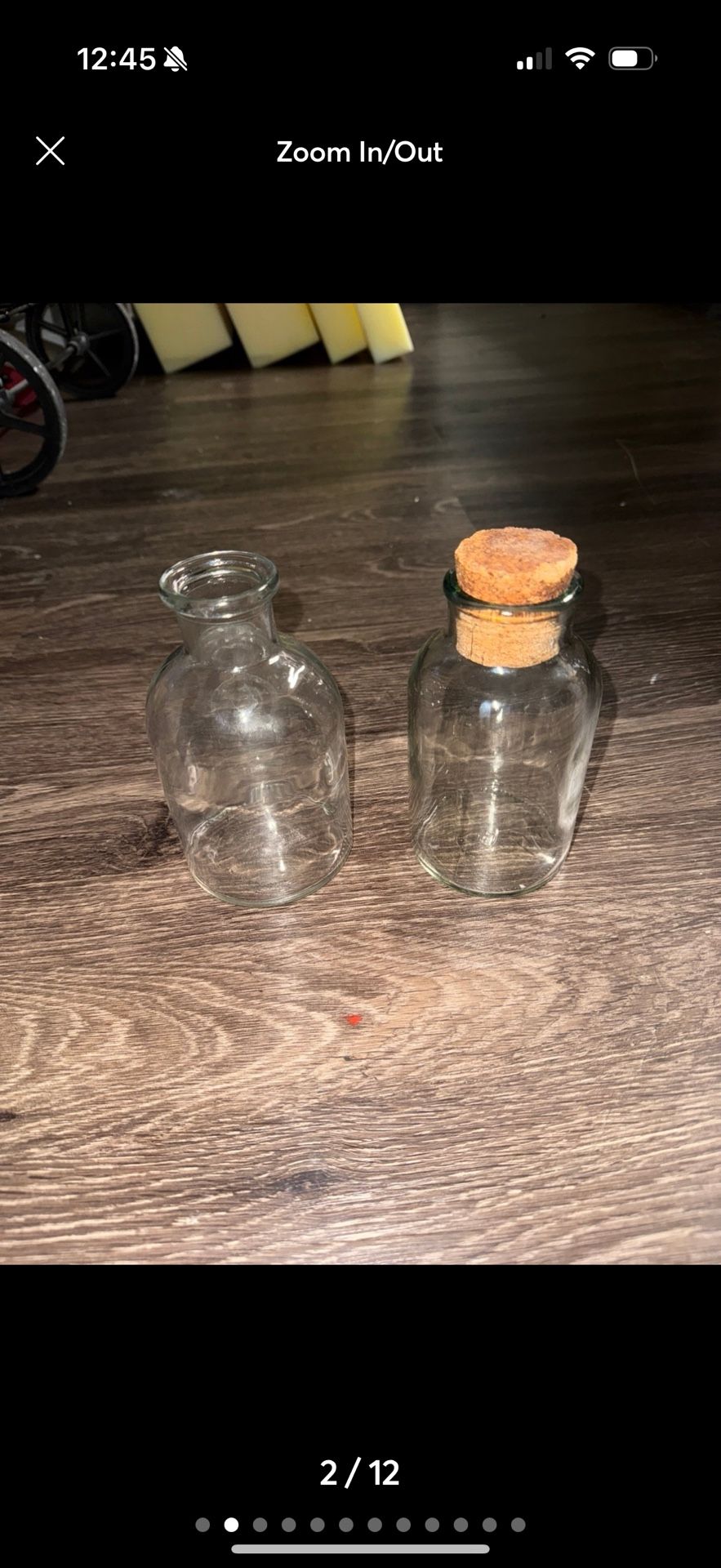 Vintage glass bottles with cork lot