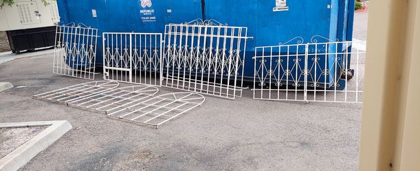 Iron window security bars.