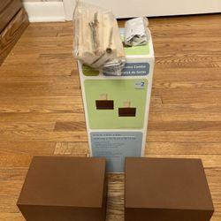 Set Of 2 chestnut storage cubes.