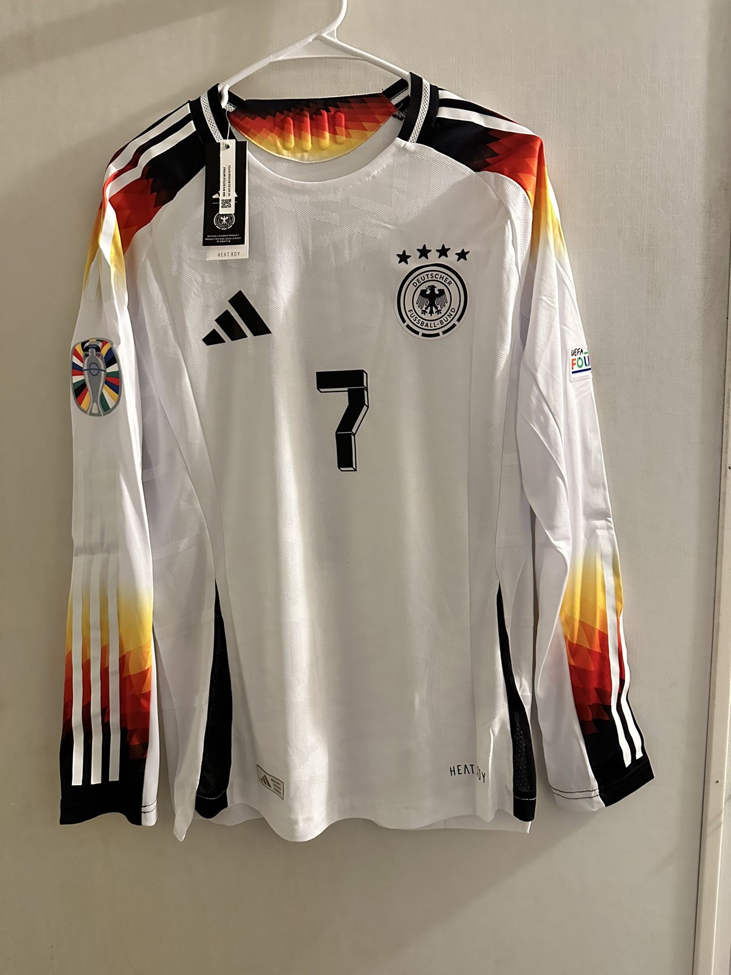 Adidas Germany 2024 Home Soccer Jersey Player Edition Longsleeve Havertz Size Large 