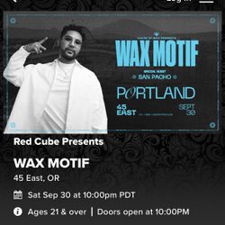 Wax Motif Ticket Portland
