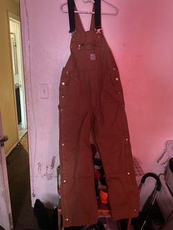 Wheat insulated Carhartt overall size small