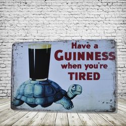Guinness Beer Vintage Style Antique Collectible Tin Metal Sign Wall Decor