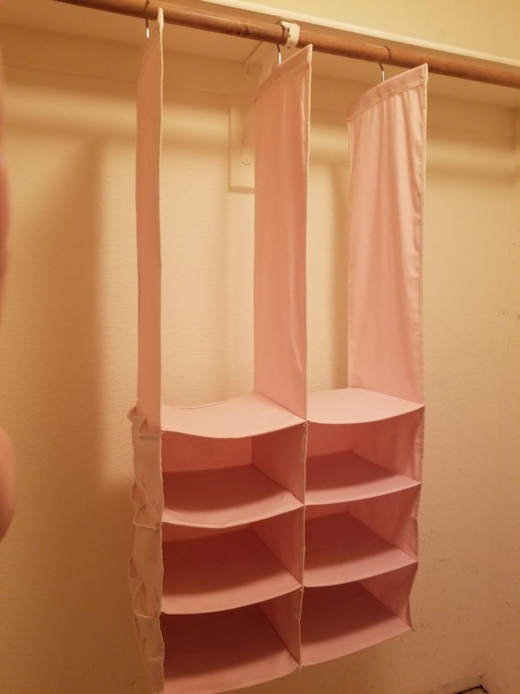 Pink closet divider / organizer