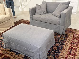 Loveseat and ottoman - grey