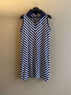 Tommy Hilfiger White And Blue Stripped Golf Dress