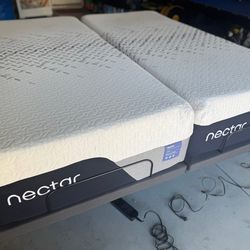 Like New Nectar Luxe Memory Foam Split King Mattress