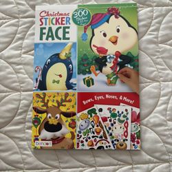 christmas theme sticker faces book