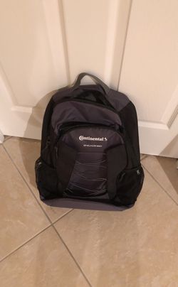 Laptop backpack with Continental And Engage 360 logos