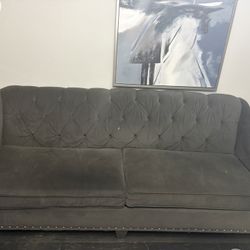 Gray Velvet Sofa