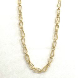 Gold Tone Textured Chain Necklace