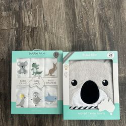 $10 Bundle NWT KOALA baby Towel + Face Washers 