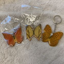 Real Butterfly Specimen Keychain