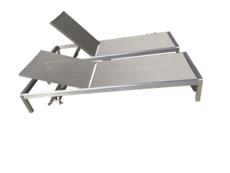 PAIR ALUMINUM ADJUSTABLE PATIO/LAWN/POOL LOUNGE CHAIRS