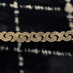Iced Out, Gold Cuban Infinity link Braclet ( Passes Dimond Test) 