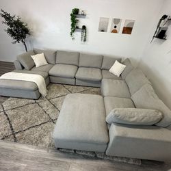 Lowell 8 Piece Gray Sectional Couch - FREE DELIVERY 