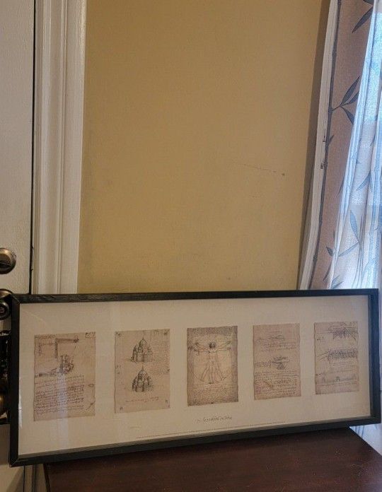 Leonardo Da Vinci Print Framed Artwork Ikea Olunda 41x16 